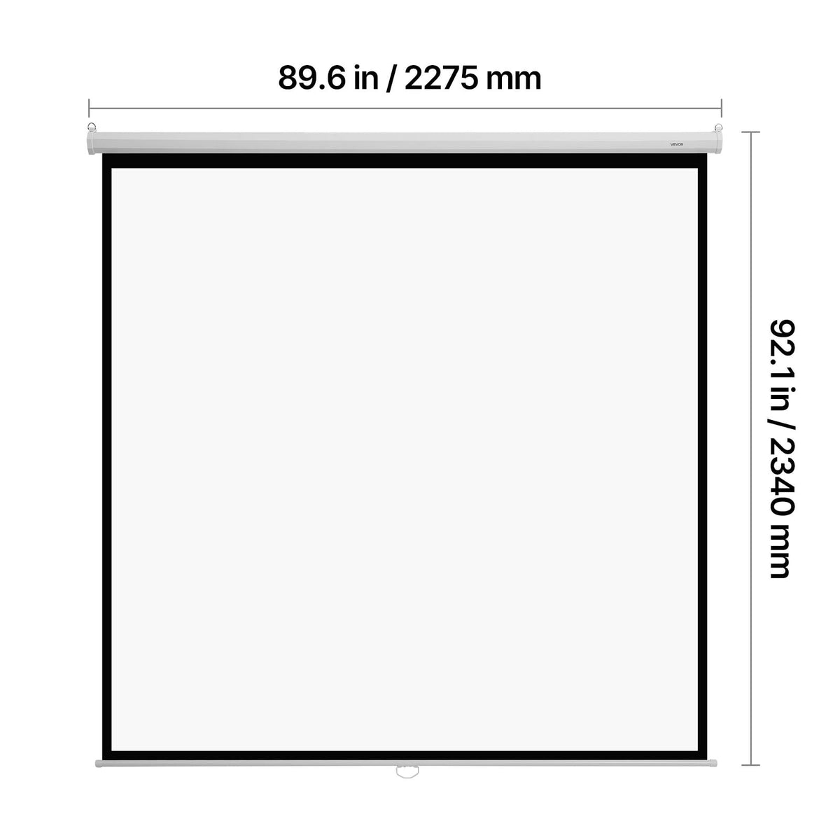 VEVOR Manual Projector Screen, 120 inch 1:1 4K 1080 HD Retractable Pull Down Projector Screen, Wall Mounted Movie Projection with Pull Rope, Portable Display Projectoin for Family Home Office Theater