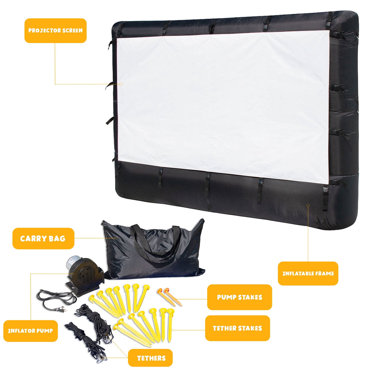 Airflowz 9.5' Inflatable Widescreen Movie Screen w/Blower & Carry Bag