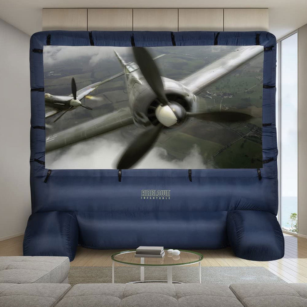 Gemmy Self Inflating Widescreen 123 Inch x 70 Inch Raised Outdoor Projection Movie Screen for Creating Outdoor Theater for Backyard Parties
