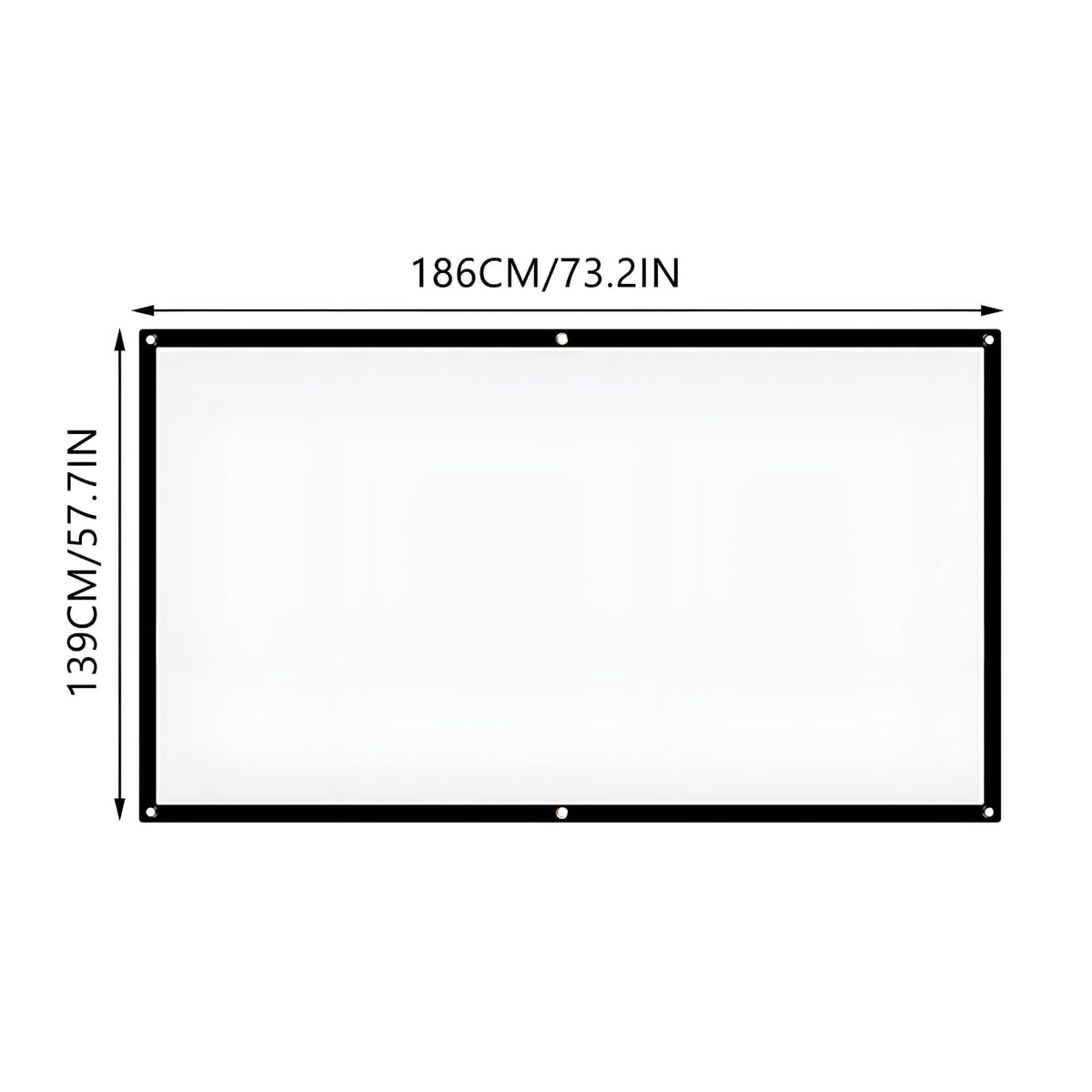 GJX 120 Inch Portable Projector Screen, White Wall Mount Projection Screen with Stand, 4:3 Polyester for Home Office and Classroom