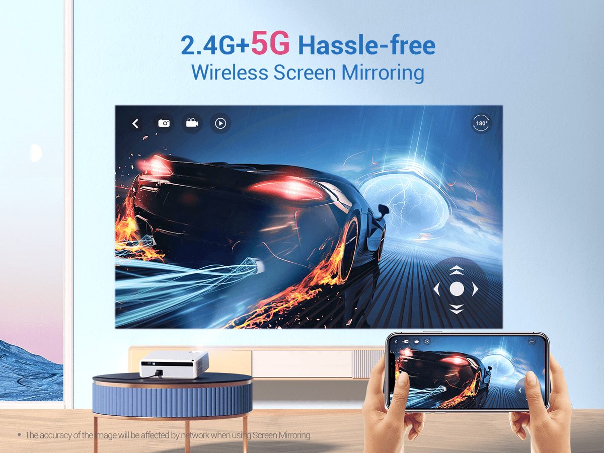 VANKYO Performance V630W Native 1080P Projector, Full HD 5G Wifi Projector with LCD Display, 120'' Screen included