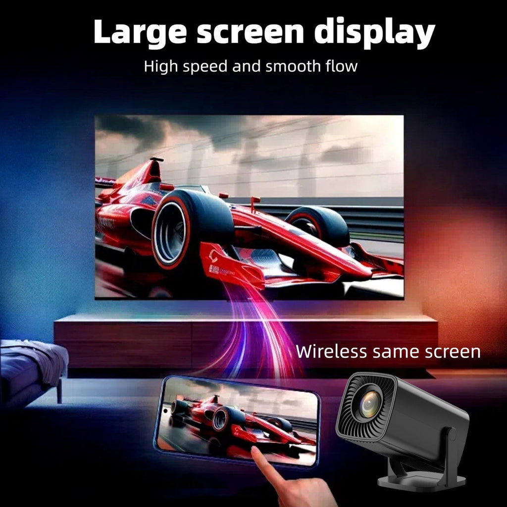 Nkmbld 4K Projector with WiFi and Bluetooth, Mini Portable Automatic Projector Outdoor/Indoor Movie Projector with WiFi and Bluetooth for Home Theater Upgrade