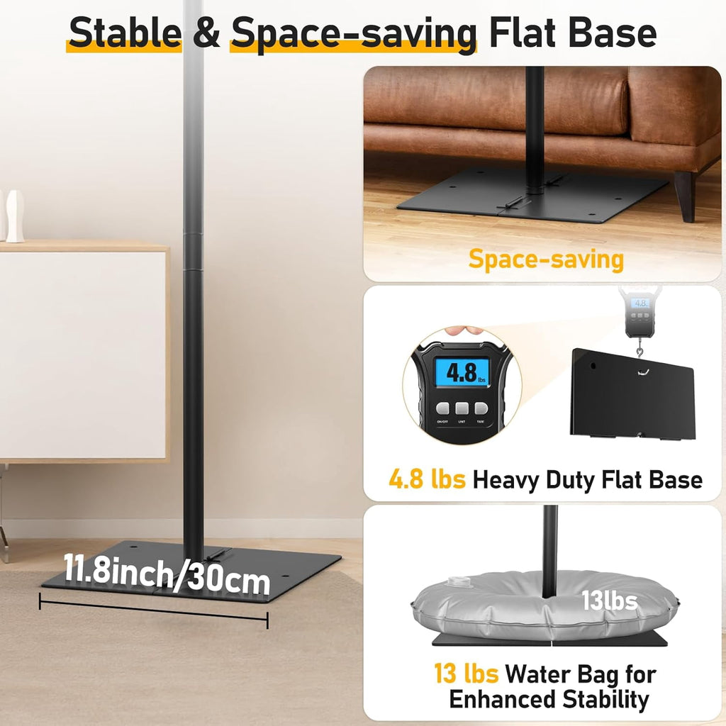 EMART 120in Projector Screen with Stand, 16:9 4K HD Portable Outdoor and Indoor Movie Screen, Heavy‑Duty Flat Base for Backyard,Party, Home Theater
