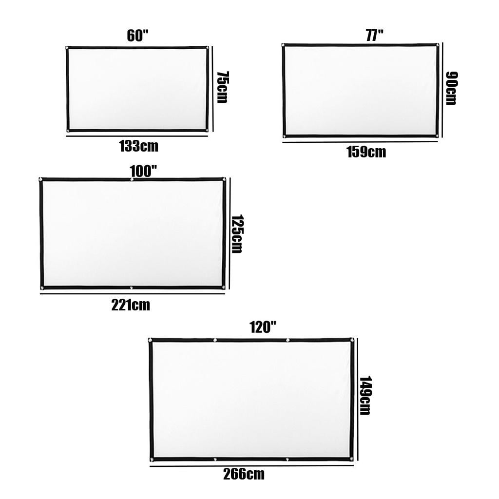 LeeQinersw 60'' Soft Projector Screen Film Home Cinema Movie Screen Projection 16:9 New 60inch