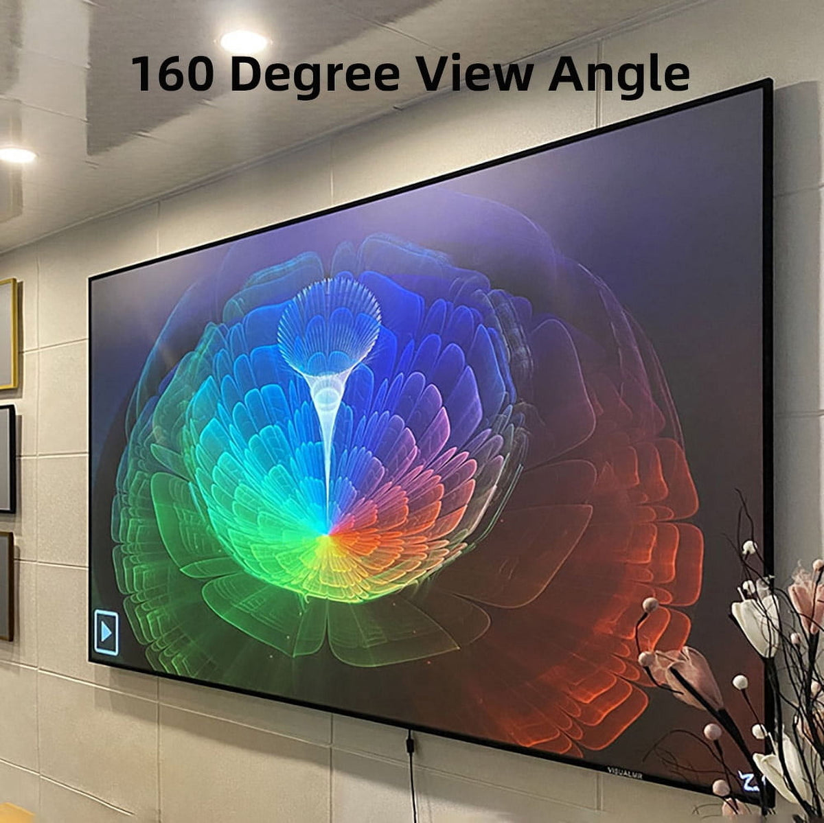 Yinzam 120inch Laser Long Throw Projector Fresnel Screen for Day Light Using, 85% Ambient Light Rejecting (ALR) Fresnel Projector Screen for Long Throw Projector