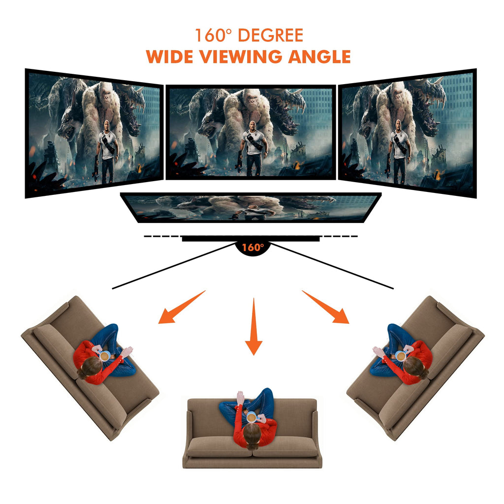 Pyle Projector Screen with Stand - 120" 16:9 HD 4K Portable Lightweight Freestanding Foldable Outdoor Movie Projection Display with Frame for Home Theater