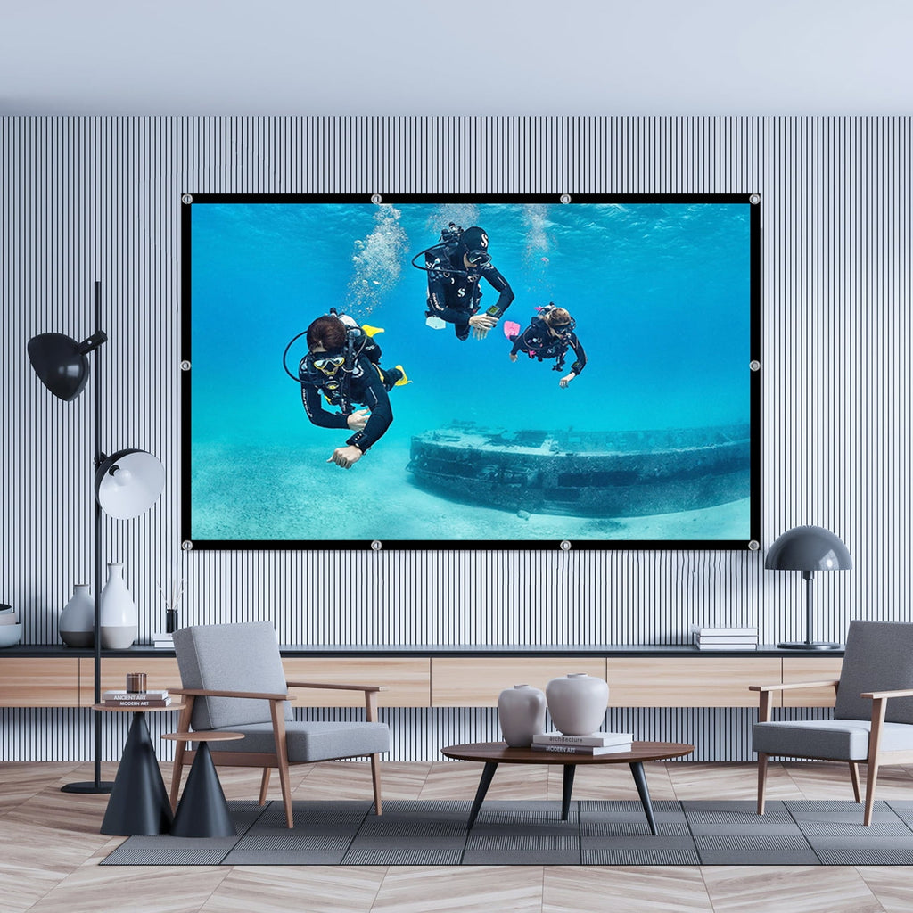 200 inch Outdoor Projector Screen,Foldable Washable Anti-Crease Portable Projection Screen Projector 4K 16:9 HD Rear Front Movies Screen for Backyard Home Theater Office