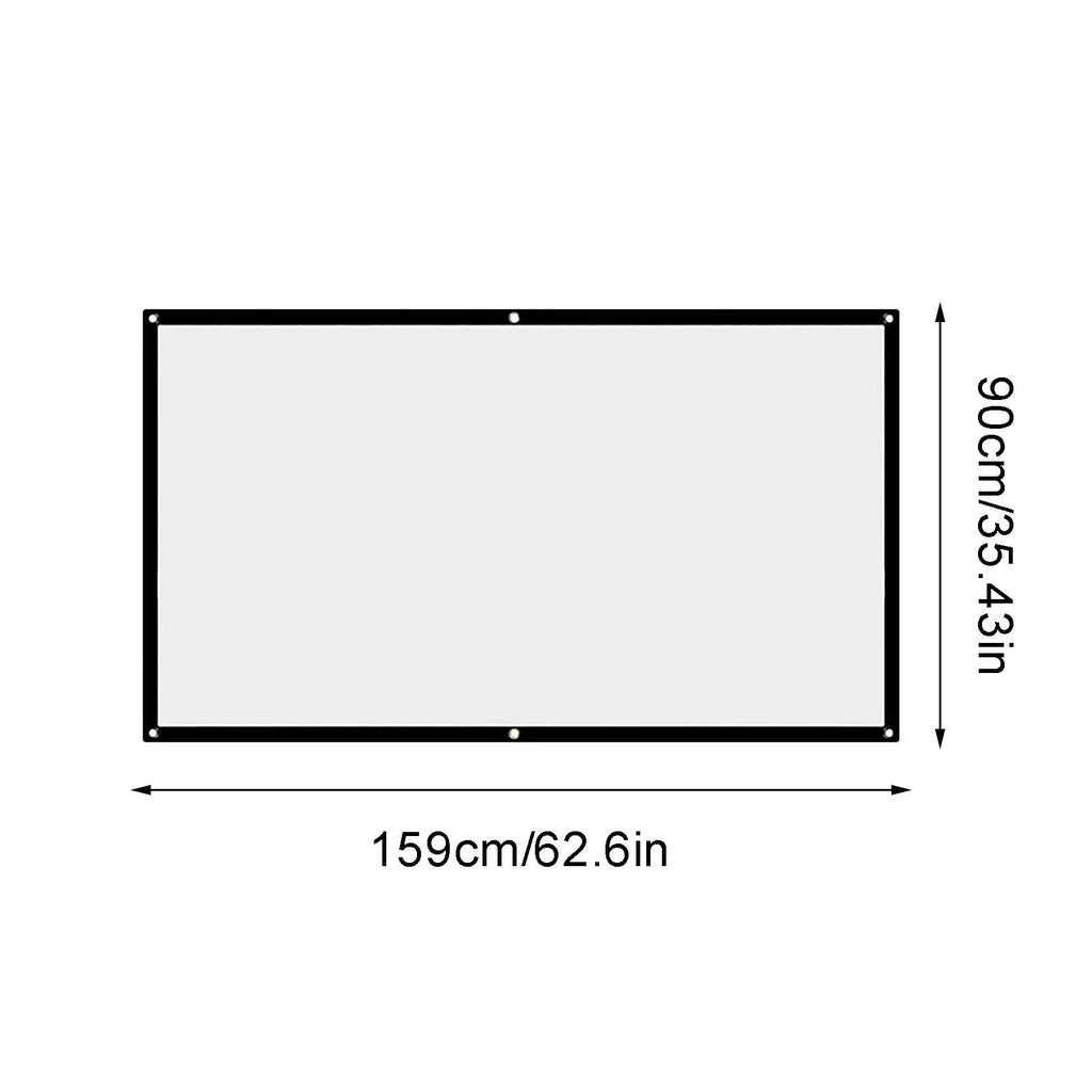 Mini Projector ,60/72/84/100/120/150inch Portable Foldable Wall Projector HD Screen 16:9 Home Theatre Outdoor
