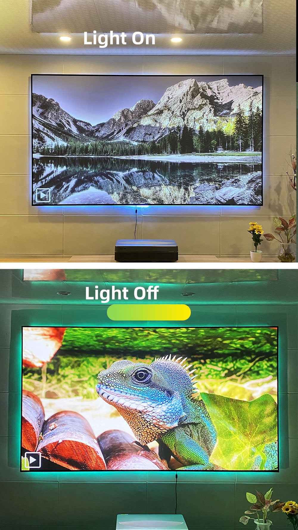Yinzam 120inch Laser Long Throw Projector Fresnel Screen for Day Light Using, 85% Ambient Light Rejecting (ALR) Fresnel Projector Screen for Long Throw Projector