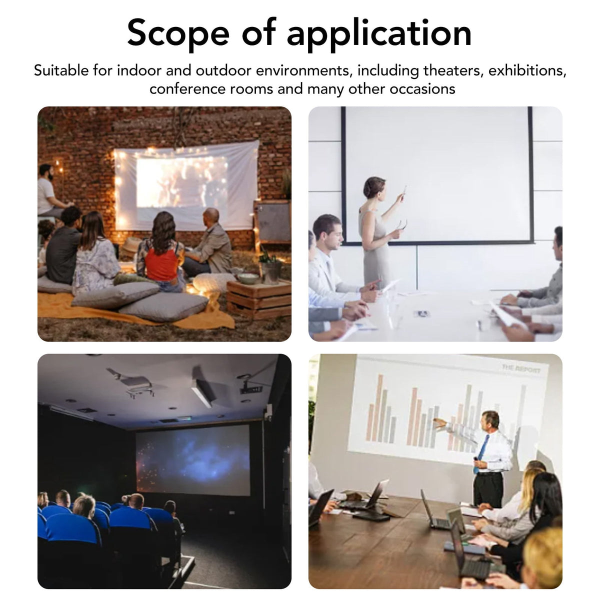 1pc Portable Foldable NOn Crease White Projector Curtain Projection Screen 4:3 (100inch)
