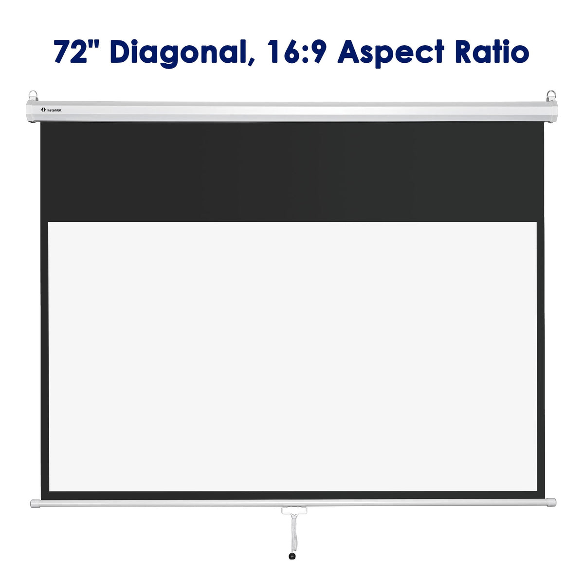 InstaHibit 92" Motorized Projection Screen with Remote Control 16:9 4K 3D HD Electric Projector Screen Wall Mounted Indoor Outdoor Movie Night