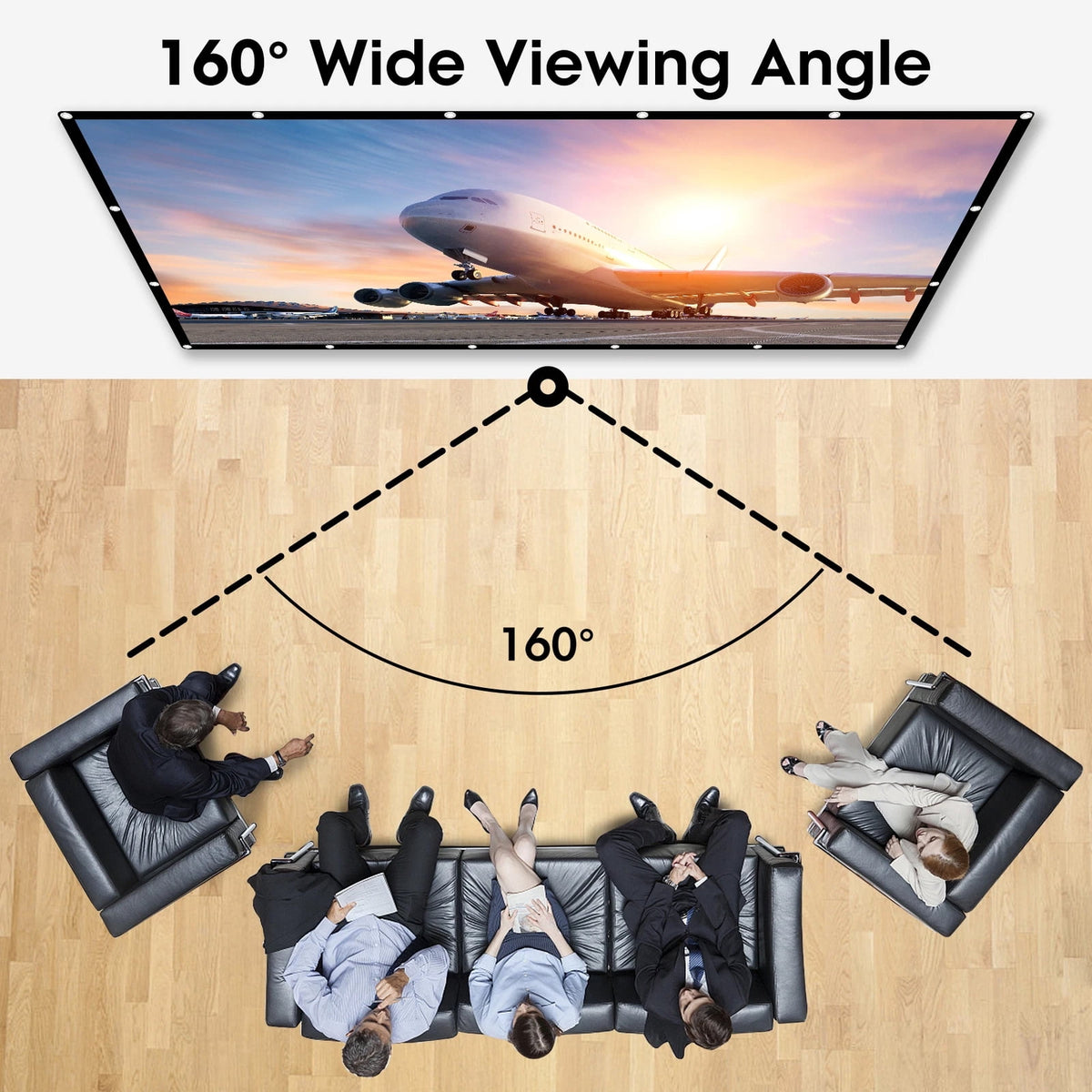 Izrizr 120 inch Projector Screen 16:9, 4K HD Indoor Outdoor Wall Mount Foldable Portable Movie Screens, Anti-Crease Projection Screen for Home Theater