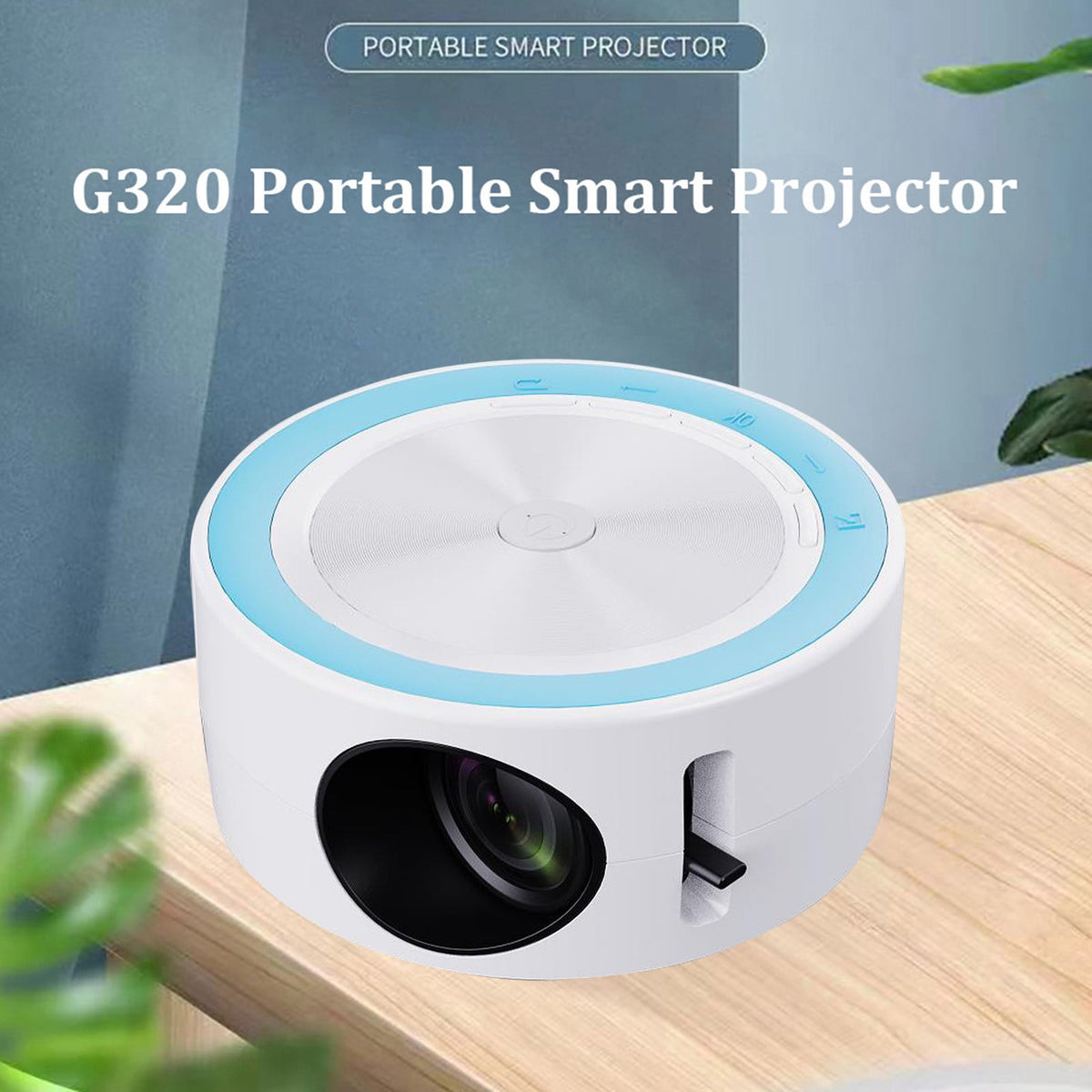 Nkmbld Portable Projector, Outdoor Movie Projector Home Movie LED Video Projector with USB Interface and Remote Control for Home Entertainment