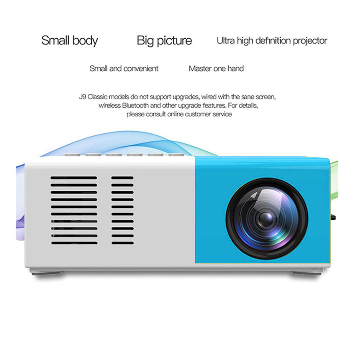 Nkmbld 4K Projector with WiFi and Bluetooth, Small Household Projector LED Portable Projector Supports HD 1080p Outdoor Mobile Power Supply