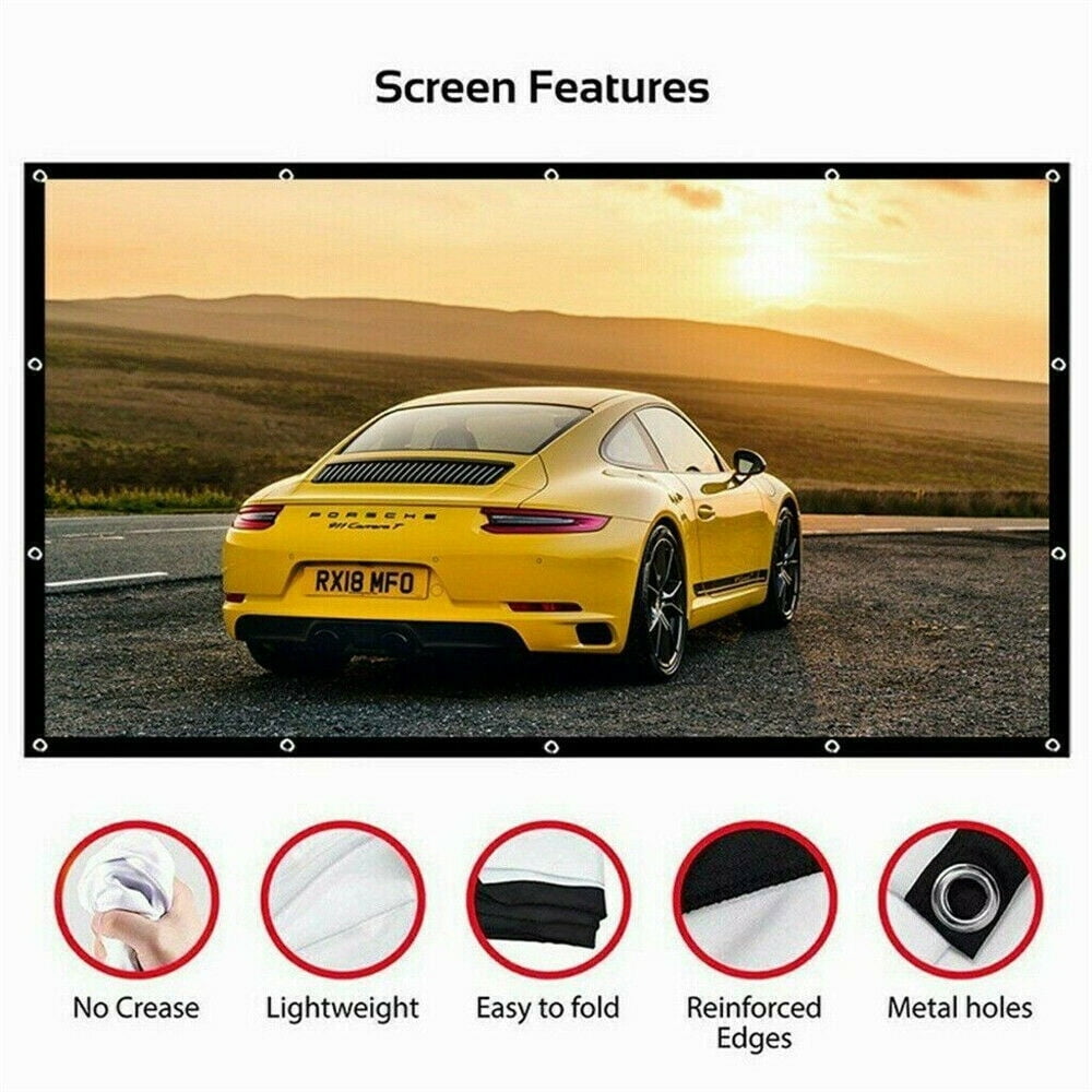 LINKPAL 60 Inch Projector Screen, Portable and Foldable Projector Screen, Double Sided Video Projector for Home, Outdoor, Office, Classroom, Wrinkle Free, Washable, Mildew Resistant