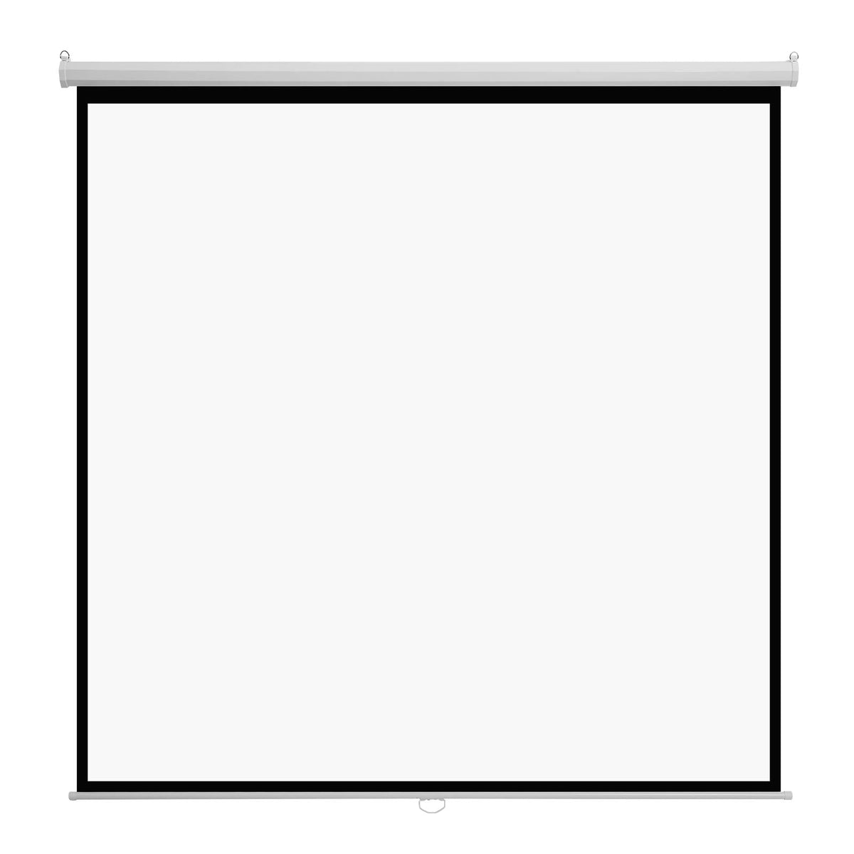 KFFKFF Manual Pull-Down Projector Screen, 120-Inch 1:1 Ratio, 4K and 1080 HD Compatible, Wall-Mounted Retractable Screen with Pull Cord, Portable Display for Home, Office, or Theater Use