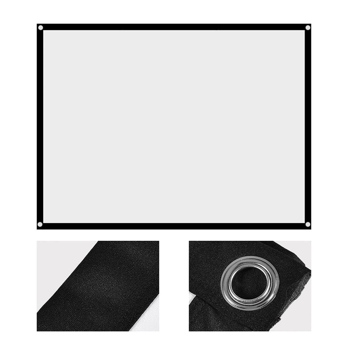 Projector Screen,Rear Projection Screen Portable Foldable Noncrease Projector Curtain Screen 4:3 for Outdoor Camping Movie Open Air Cinema White[72in]