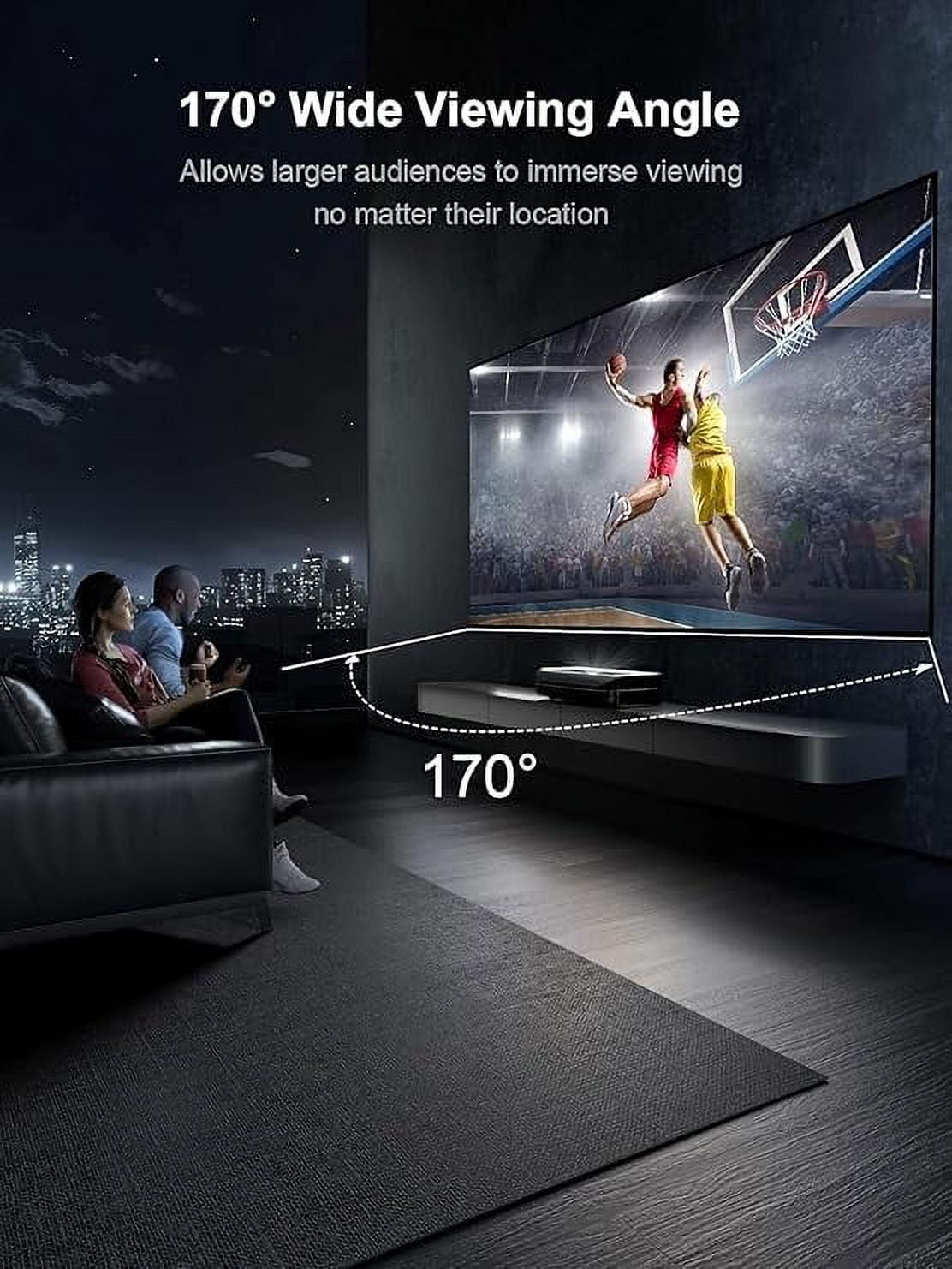 AWOL VISION 200-inch Projector Screen Fixed Frame, 1.3 dB Peak Gain, The Perfect Combo with LTV-2500, 80% Picture Quality Improved, 4K / 8K Ultra HD, Active 3D Wall Mount Projector Screen