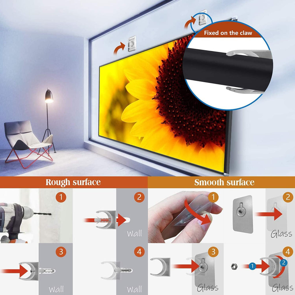 HOIN 120 inch Protable Outdoor Projector Screen 4K 16:9 HD Foldable Movies Screen with Frame