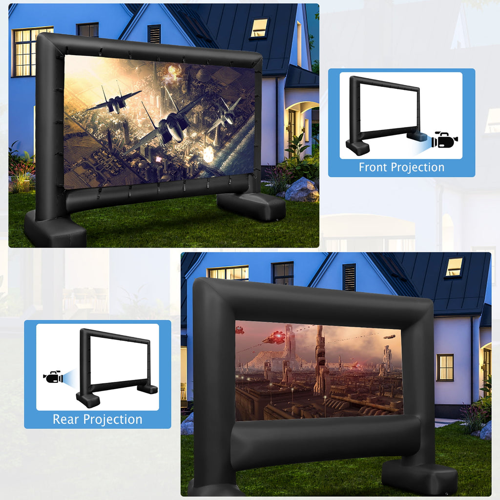 Gymax 16 Ft Inflatable Movie Screen Outdoor Projector Screen w/ Air Blower Carry Bag