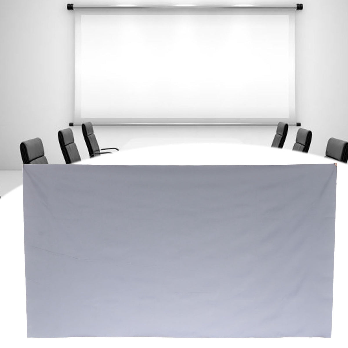 60 Inch 16:9 Portable Polyester Projector Screen with Hook and Loop Straps for Indoor Outdoor Home Theater 60in Theaters Conference Presentations