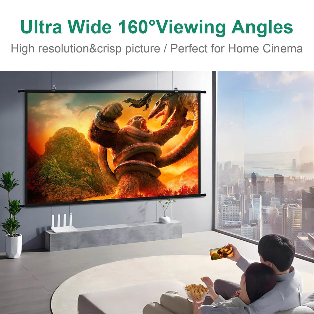 Toot shadow 100" Wall Mounted Projector Screen with Black Backing