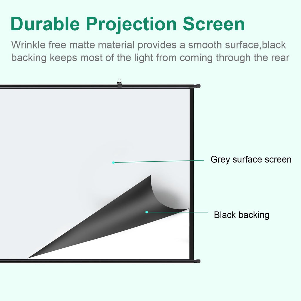Toot shadow 100" Wall Mounted Projector Screen with Black Backing