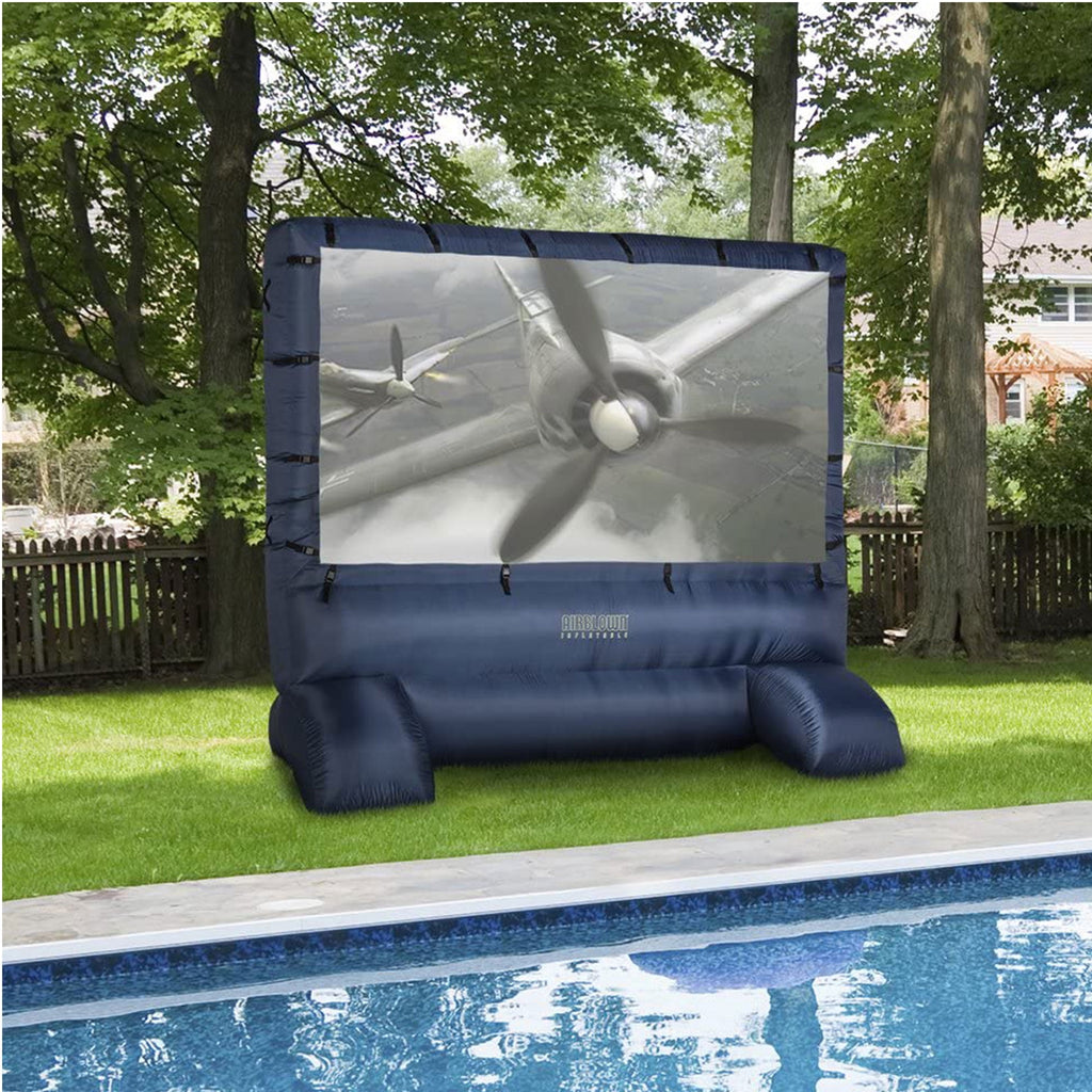 Gemmy Self Inflating Widescreen 123 Inch x 70 Inch Raised Outdoor Projection Movie Screen for Creating Outdoor Theater for Backyard Parties