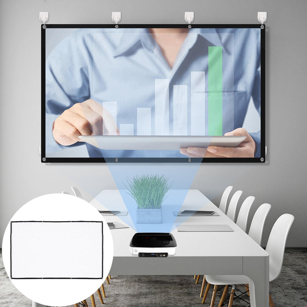 FELTECHELECTR 1Pc White Projector Screen Cloth For Home Theater And Business 100 Inches