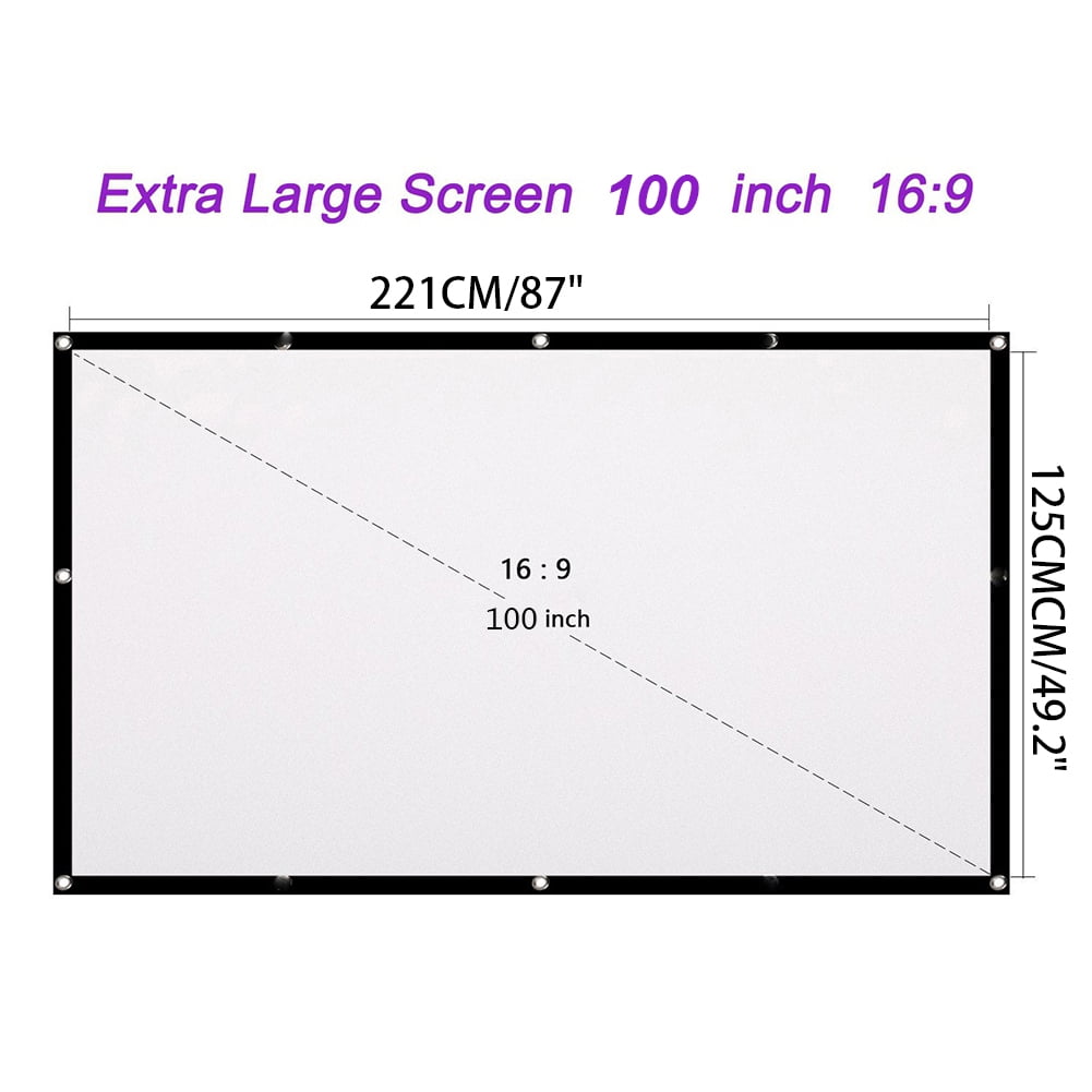 Projector Screen 60inch Portable Projection Screen 16:9 4K HD Rear Front Projections Movies Screen 4K Movie Projector Screen for Indoor Outdoor Home Theater Backyard Cinema Travel