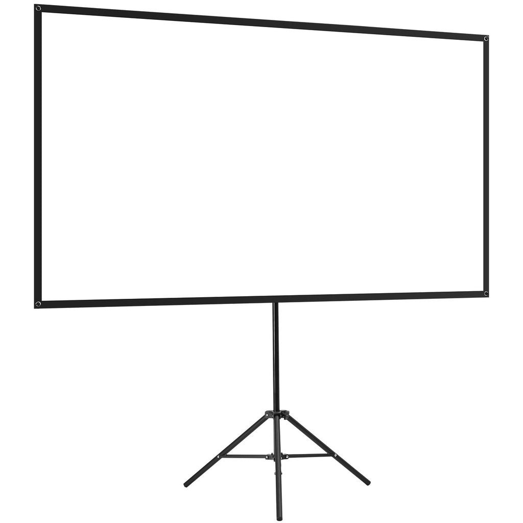 KFFKFF 80-Inch Projector Screen with Stand, 16:9 4K HD Portable Tripod Screen, Wrinkle-Resistant with 160° Viewing Angle, Includes Carry Bag for Indoor and Outdoor Use, Ideal for Movies, Home Theater