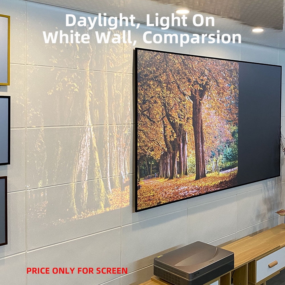 Yinzam 120inch Laser Long Throw Projector Fresnel Screen for Day Light Using, 85% Ambient Light Rejecting (ALR) Fresnel Projector Screen for Long Throw Projector