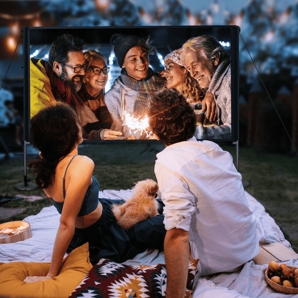 VANKYO Projector Screen with Stand, 100-inch Portable Indoor Outdoor Projector Screen, Wrinkle-Free 16:9 HD 4K Tripod Projector Screen, Adjustable Height, 160° Viewing Angle