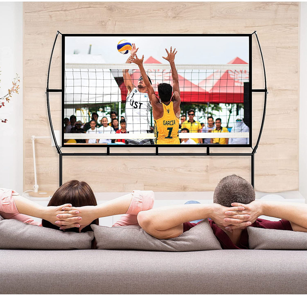 Projector Screen with Stand Foldable Portable Movie Screen 120 Inch, HD 4K Double Sided Projection Screen Indoor Outdoor Projector Movies Screen for Home Theater,16:9