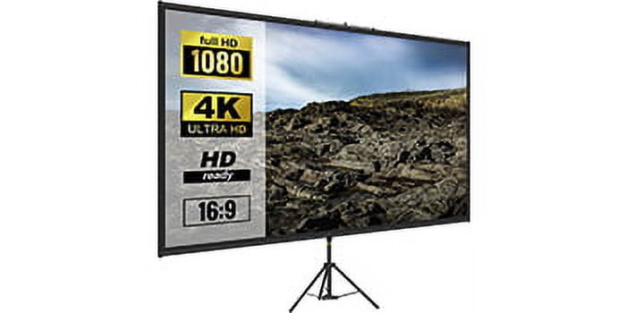 VEVOR Tripod Projector Screen with Stand 70 inch 4K HD 16:9 Home Cinema Portable