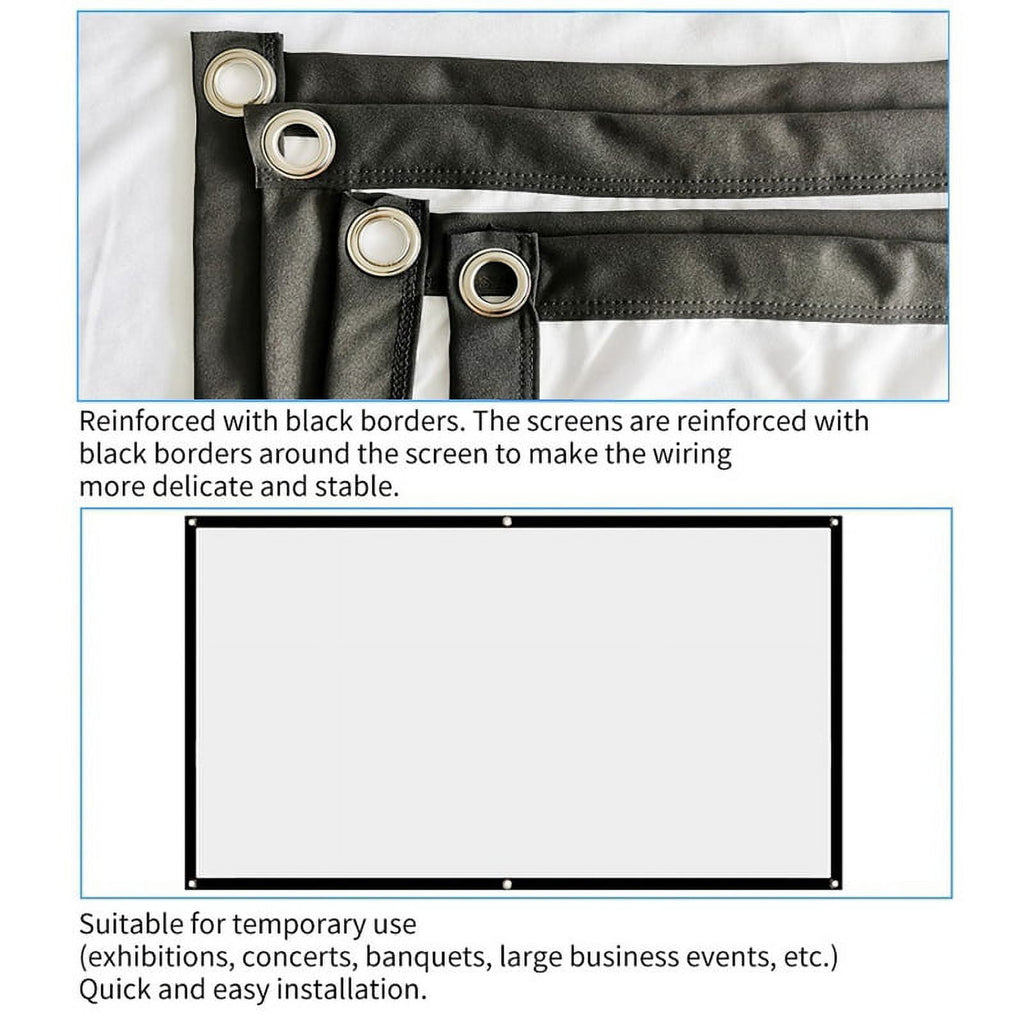 Projector Screen for Home Theater White Foldable Anti-Crease(120Inch)