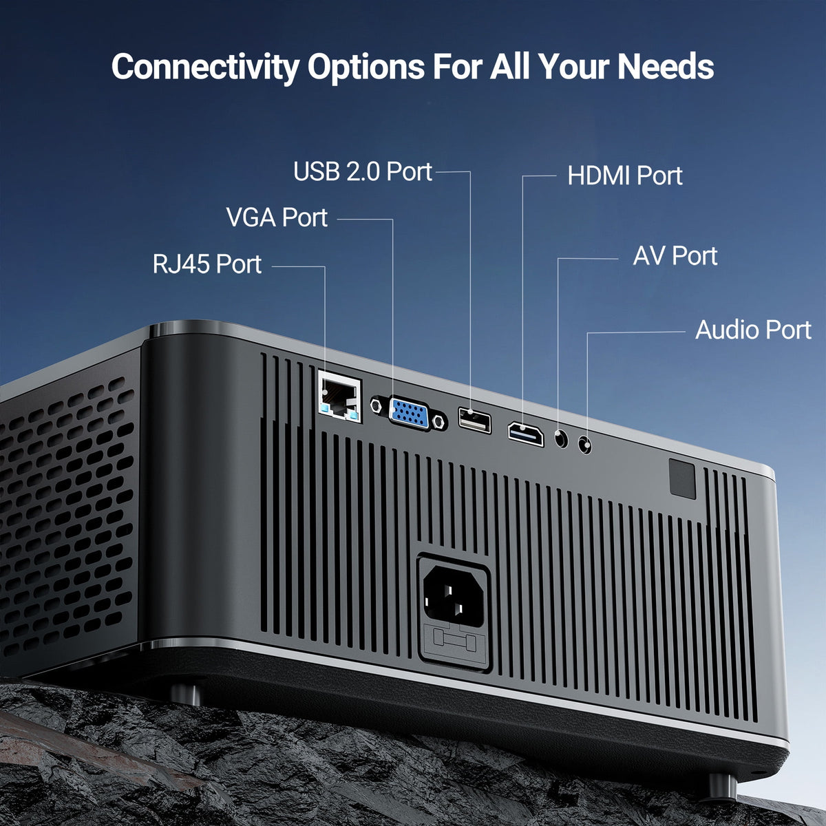 [900 ANSI & Auto Focus/Keystone] 4K Home Theater Projector with WiFi 6 and Bluetooth 5.2, Losei 300'' Movie Projector for Indoor/Outdoor, Smart Proyector Compatible with Phone/TV Stick/PC/PS5