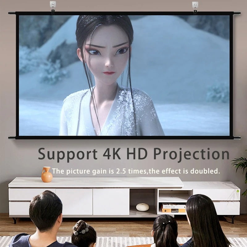 VIYODAVID Projector Screen Wall Mounted Grey Anti-Light Resistant Reflective Fabric 120 inch for Home Theatre Outdoor