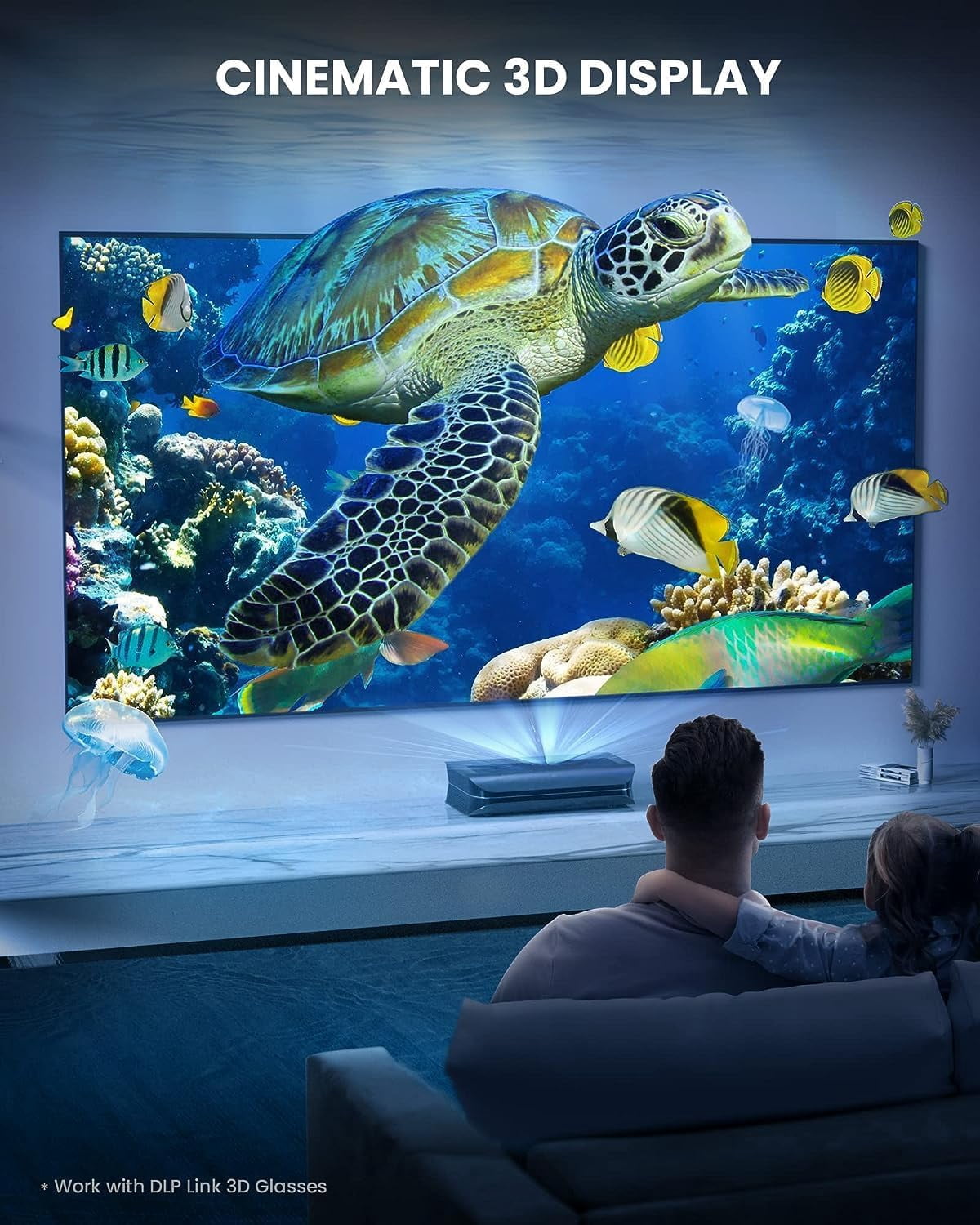 Restored AWOL Vision LTV-3000 Pro 4K Ultra Short Throw Triple Laser Projector, 0.25:1 Ratio